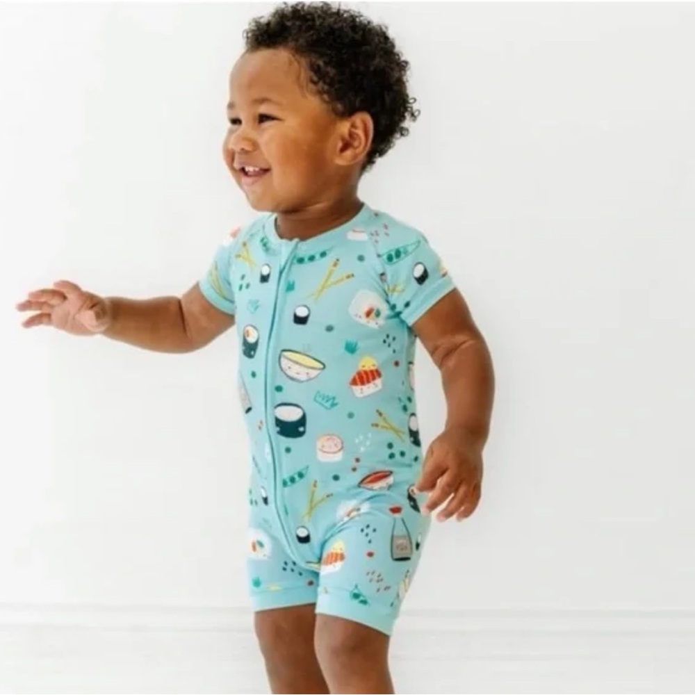 🍣 Sushi Zippy Shorty Little Sleepies Bamboo PJ One Piece Baby 3-6 Months NEW - Picture 4 of 7